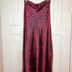Rachel Zoe black with red hearts slip skirt. Valentines Day.